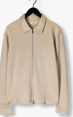 beige selected homme vest slhemanuel soft full zip sweat noos