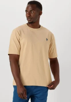 beige shiwi t-shirt men finn relaxed t-shirt coral logo