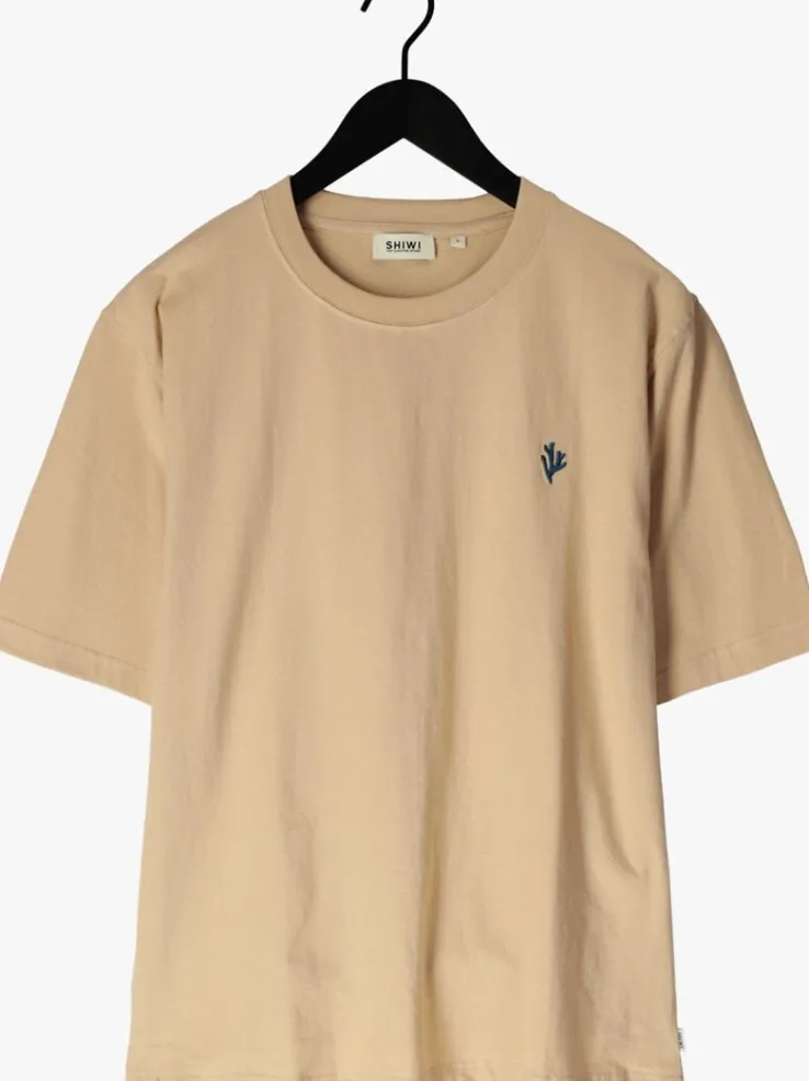 beige shiwi t-shirt men finn relaxed t-shirt coral logo