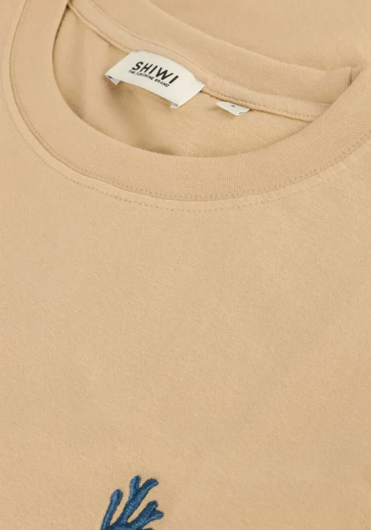 beige shiwi t-shirt men finn relaxed t-shirt coral logo