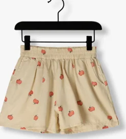 beige sproet & sprout korte broek loose shorts apple print