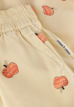 beige sproet & sprout korte broek loose shorts apple print