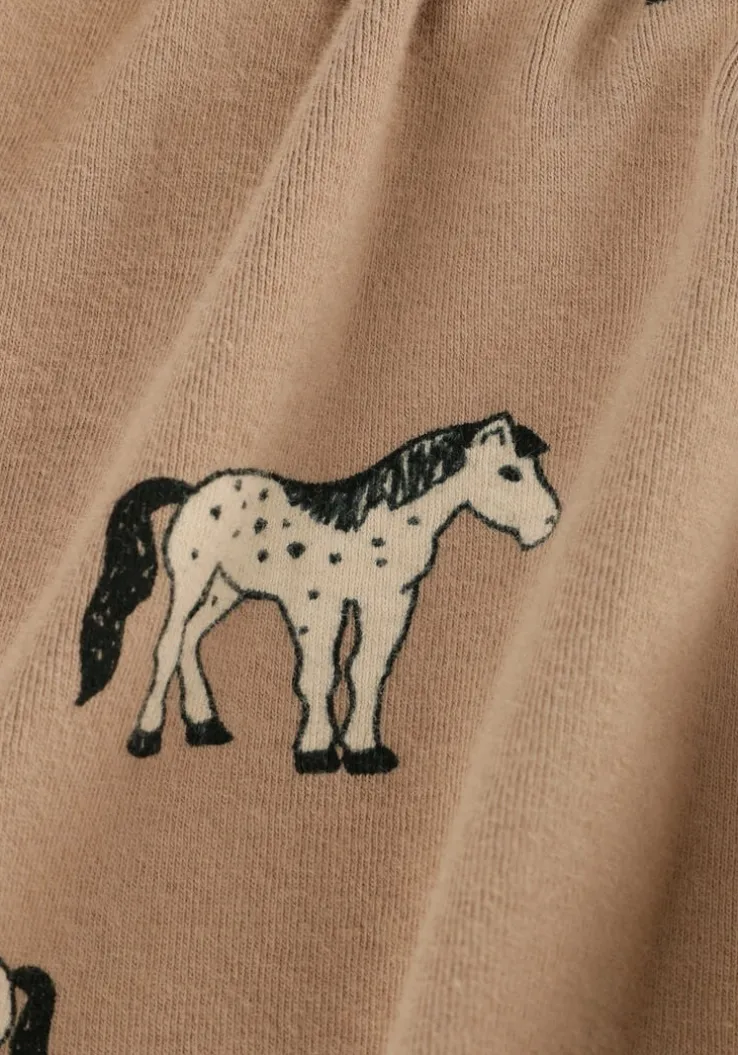 beige sproet & sprout minirok paperbag skirt horses print