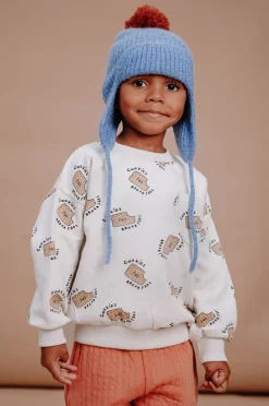 beige sproet & sprout sweater sweatshirt pocket cookies print