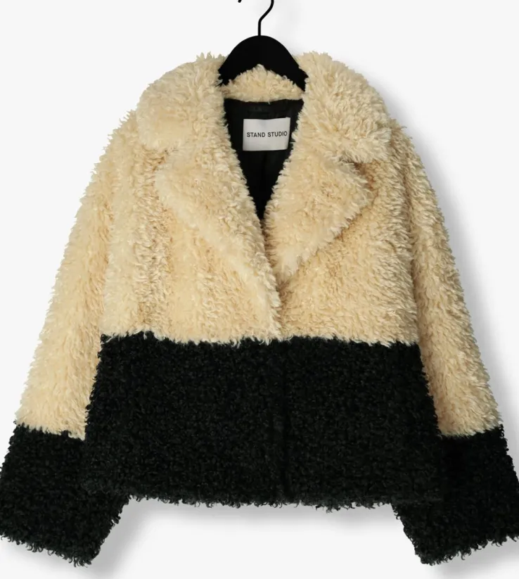 beige stand studio teddy jas jubel jacket