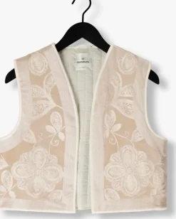 beige summum gilet gilet embroisered