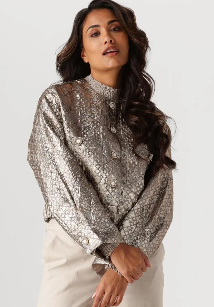 beige summum jack jacket lurex jacquard