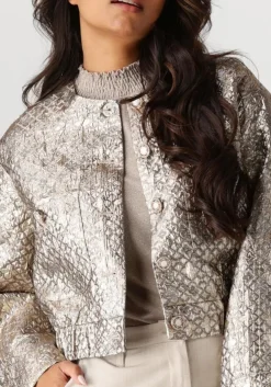 beige summum jack jacket lurex jacquard