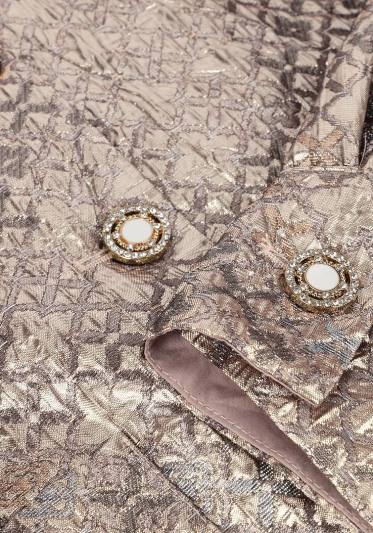 beige summum jack jacket lurex jacquard