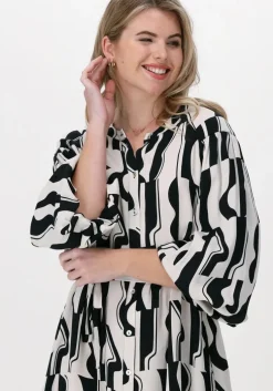 beige summum maxi jurk dress graphic two tone