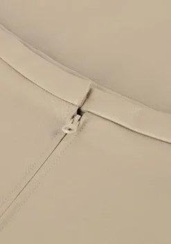 beige summum midirok skirt faux leather