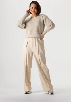 beige summum pantalon trousers wide viscose blend stretch