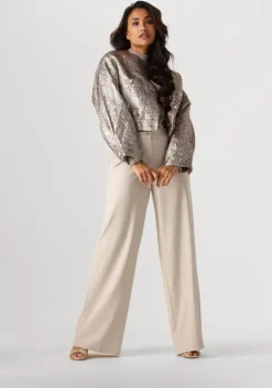 beige summum top smocked top fine lurex jersey