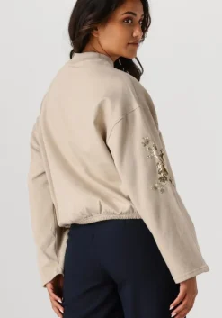 beige summum trui croped embellished