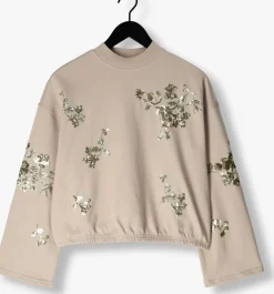 beige summum trui croped embellished