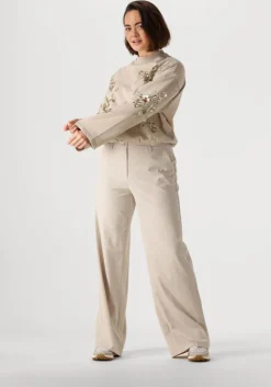 beige summum trui croped embellished