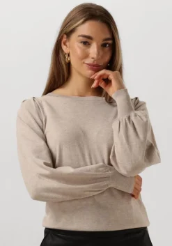 beige summum trui round neck sweater soft viscose polyamide knit