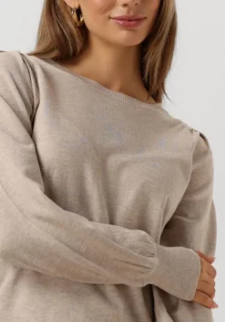 beige summum trui round neck sweater soft viscose polyamide knit