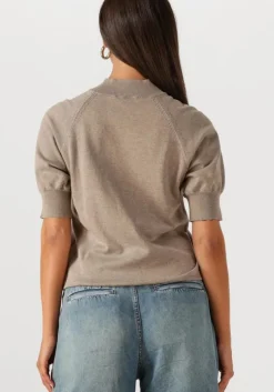 beige summum trui short sleeve sweater soft viscose polyamide knit