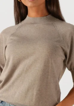 beige summum trui short sleeve sweater soft viscose polyamide knit