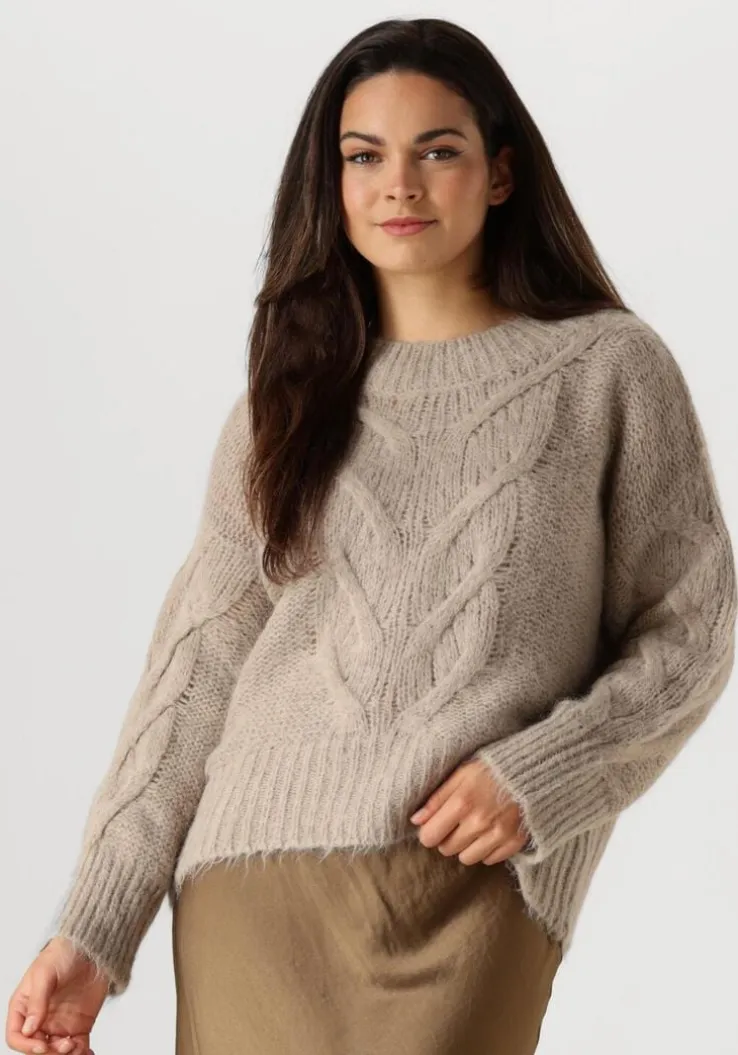 beige summum trui sweater big cable knit