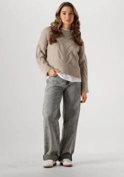 beige summum trui sweater big cable knit