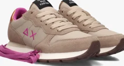 beige sun68 lage sneakers ally solid nylon