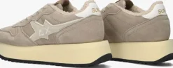 beige sun68 lage sneakers big stargirl suede
