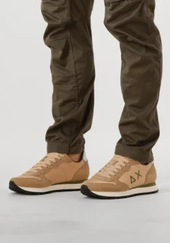 beige sun68 lage sneakers tom solid