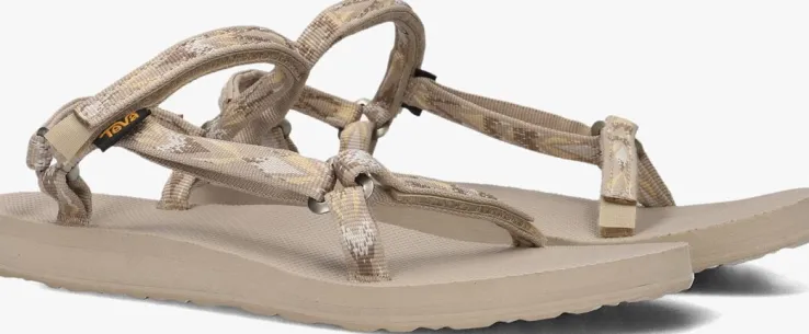 beige teva platte sandalen w original universal slim