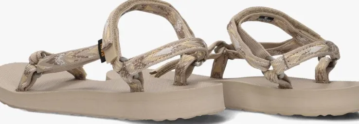 beige teva platte sandalen w original universal slim