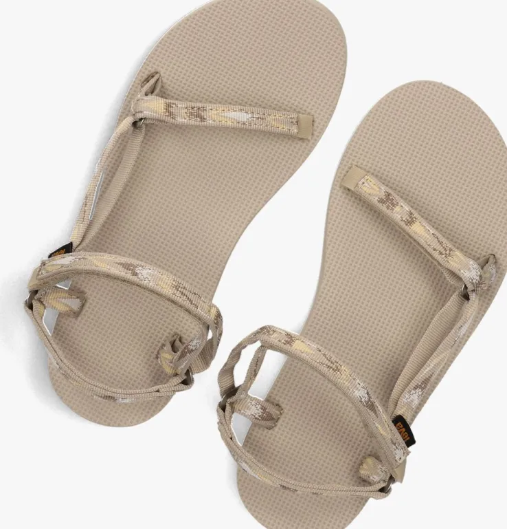 beige teva platte sandalen w original universal slim