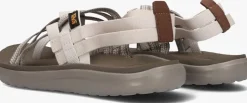beige teva platte sandalen w voya strappy