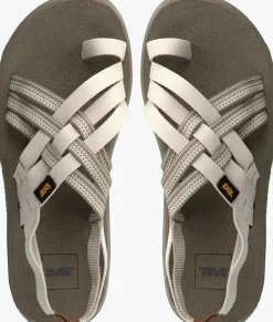 beige teva platte sandalen w voya strappy