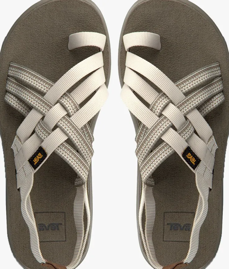 beige teva platte sandalen w voya strappy