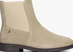 beige tommy hilfiger chelsea boots flag low chelsea