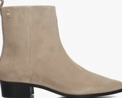 beige tommy hilfiger enkellaarsjes low cowboy flat