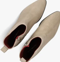beige tommy hilfiger enkellaarsjes low cowboy flat