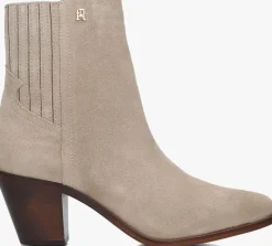 beige tommy hilfiger enkellaarsjes western mid heel s