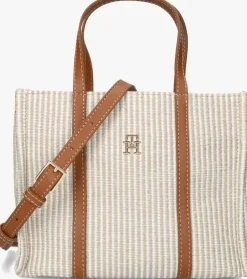 beige tommy hilfiger handtas th premium beach le mini tote