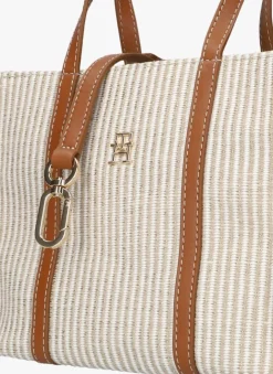 beige tommy hilfiger handtas th premium beach le mini tote