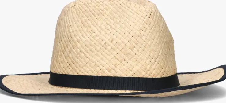 beige tommy hilfiger hoed beach summer straw fedora hat