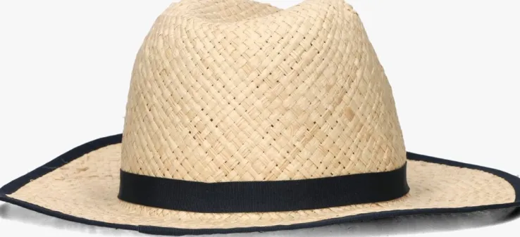 beige tommy hilfiger hoed beach summer straw fedora hat
