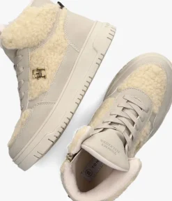beige tommy hilfiger hoge sneakers high top lace-up