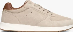 beige tommy hilfiger lage sneakers premium suede hybrid