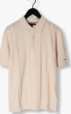 beige tommy hilfiger polo dc cable polo