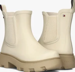 beige tommy hilfiger regenlaarzen rubber flag cleated rainboot