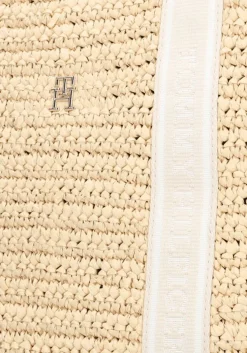 beige tommy hilfiger shopper th spring logo tote