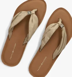 beige tommy hilfiger slippers th elevated beach
