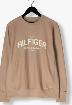 beige tommy hilfiger sweater hilfiger arch crew neck